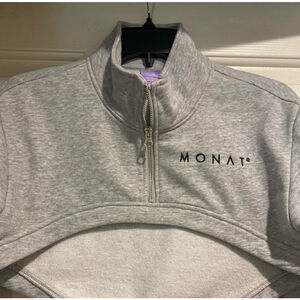 Monat Women’s Super Crop Gray Sweatshirt Size S